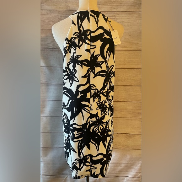 MNG Mango Dress Black/White Fully Lined Floral Size 4 Dress Corporate - Picture 8 of 16